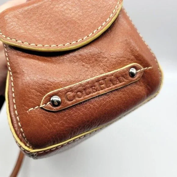 SOLD Cole Haan Village Spos Leather Barrel Bag Vtg 80s Vibe Country - Picture 3 of 11